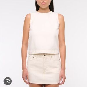 Abercrombie White denim shell tank